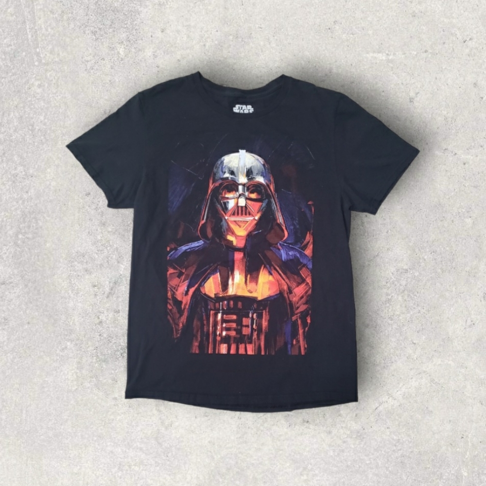 Star Wars Shirt Adult Medium Black Short Sleeve Crew Neck Darth Vader